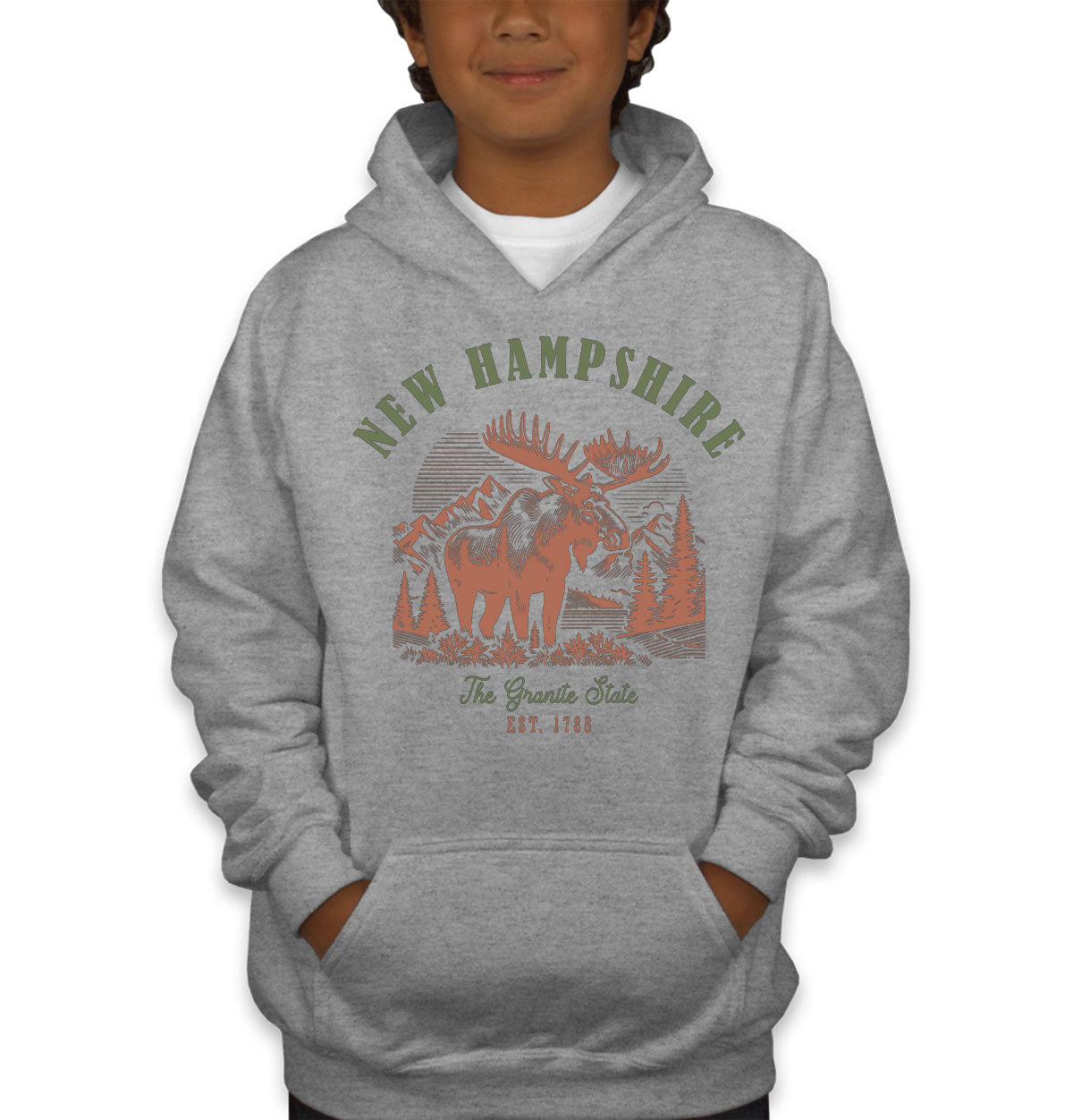 New Hampshire State Vintage Youth Hoodie