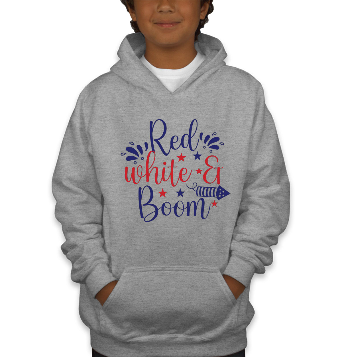 Red White And Boom Patriotic Youth Hoodie