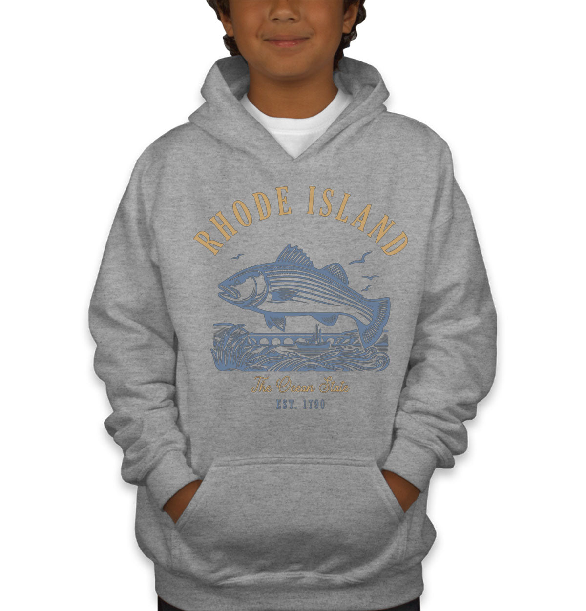 Rhode Island State Vintage Youth Hoodie