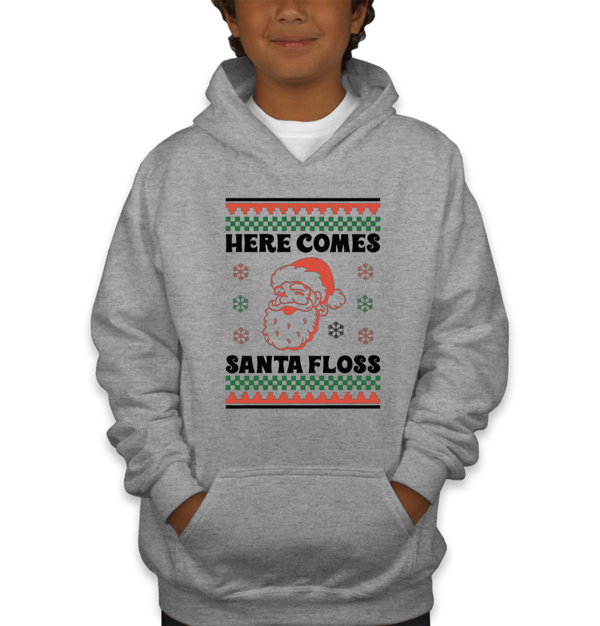 Here Comes Santa Floss Youth Hoodie