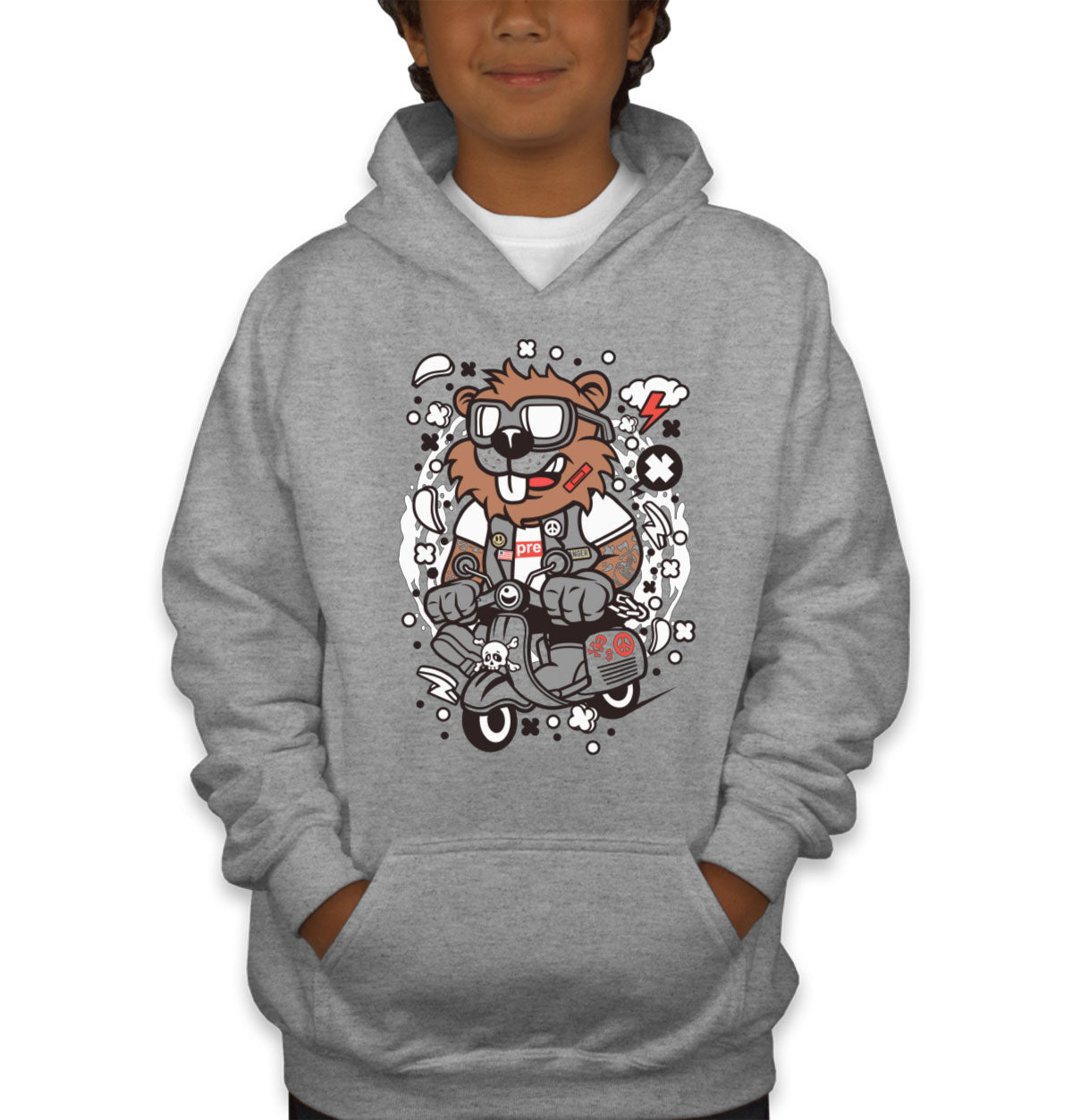 Scooter Beaver Youth Hoodie