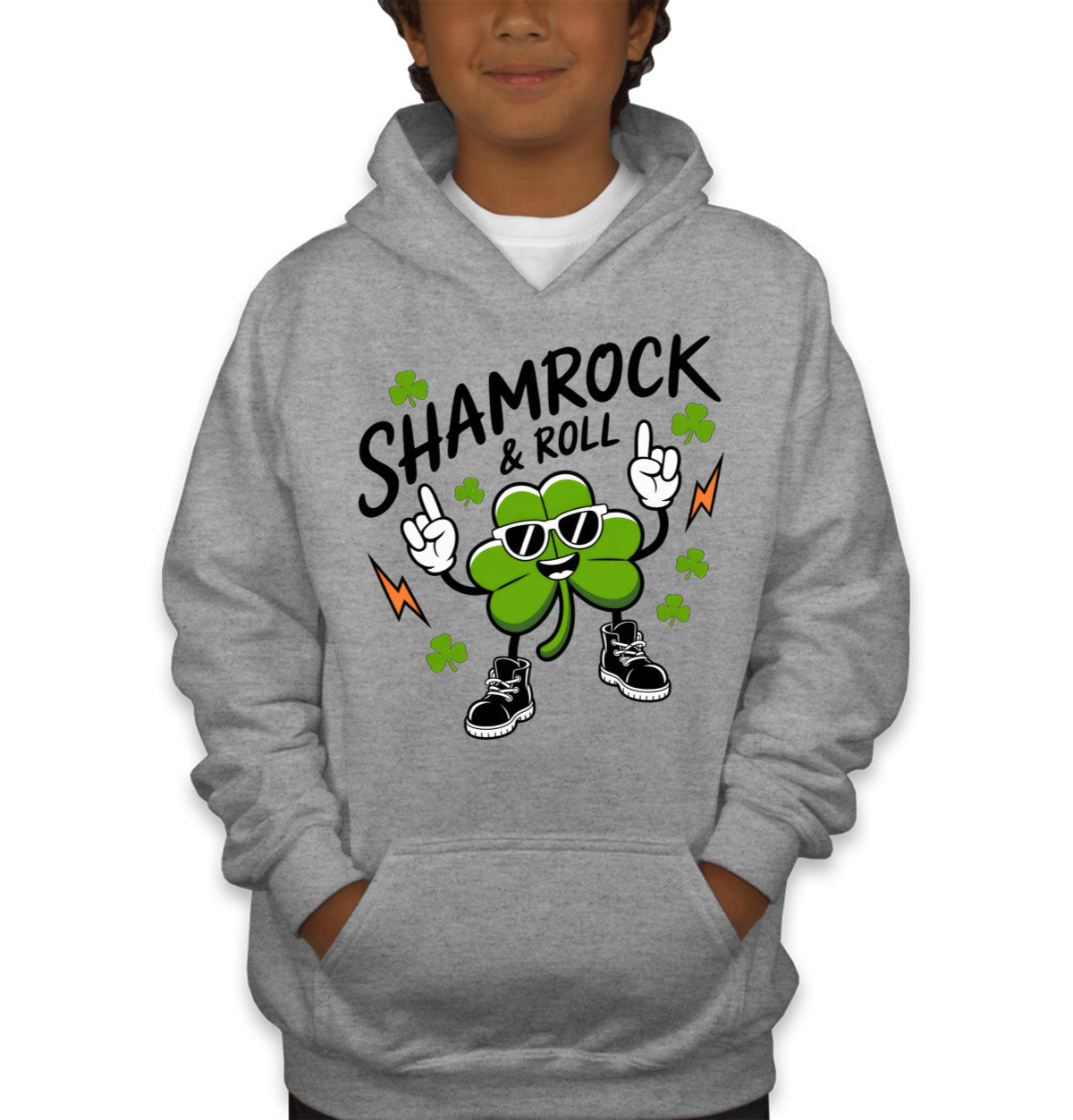 Shamrock And Roll St. Patrick's Day Youth Hoodie