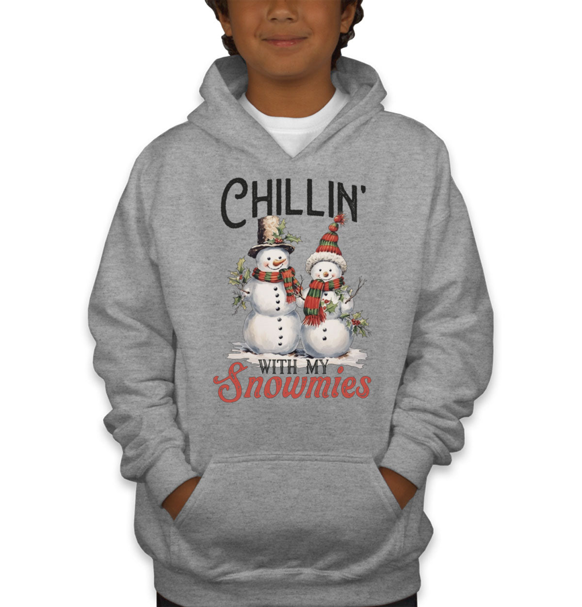 Chillin' With My Snowmies Christmas Youth Hoodie