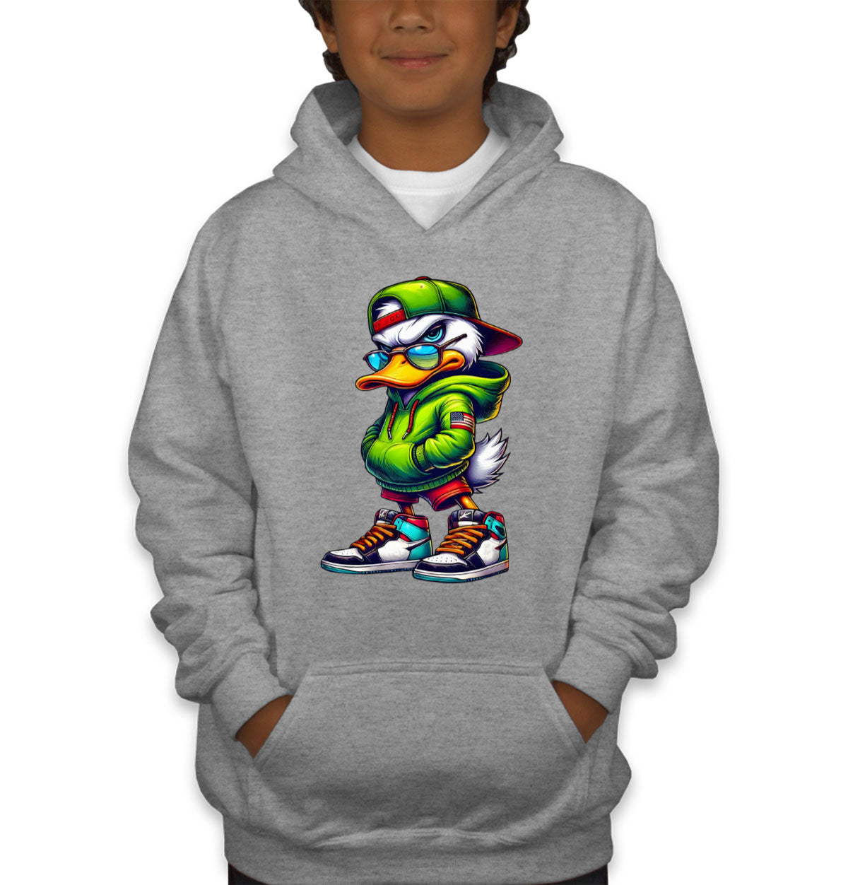Street Duck Cartoon Youth Hoodie