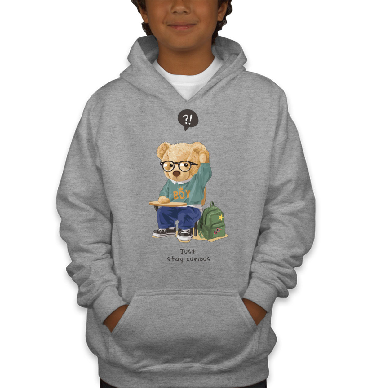 Teddy Bear Just Stay Curious Youth Hoodie