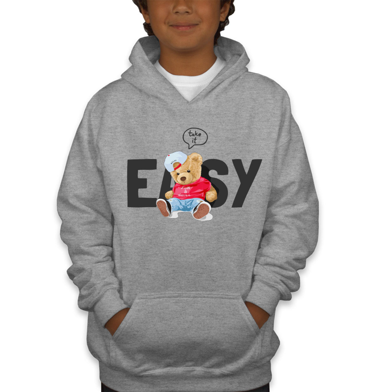 Teddy Bear Take It Easy Youth Hoodie