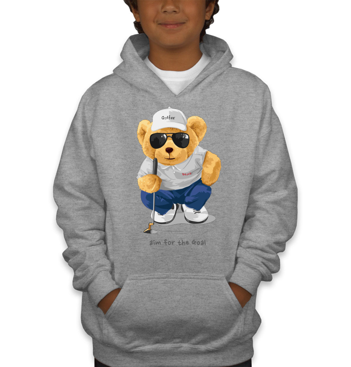 Teddy Bear Golfer Youth Hoodie