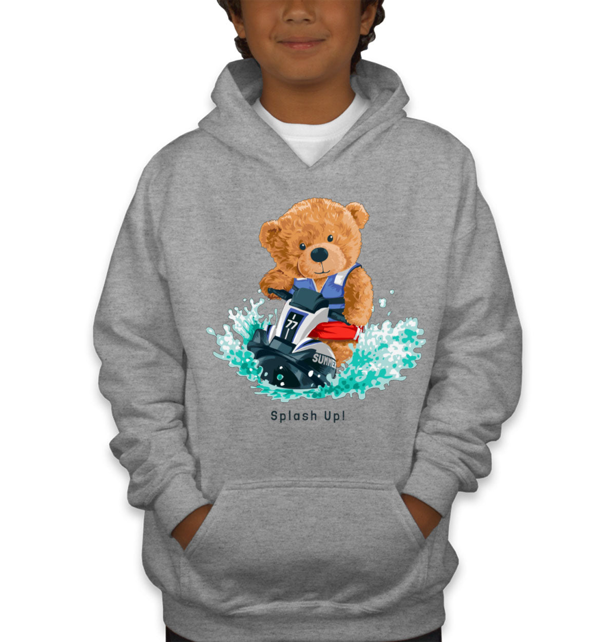 Teddy Bear Jet Ski Youth Hoodie