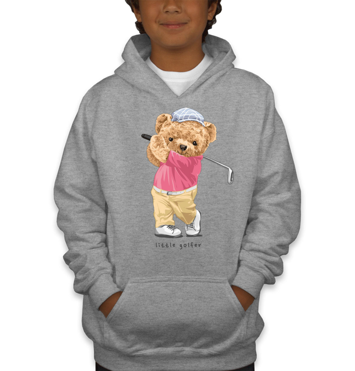Teddy Bear Lil Golfer Youth Hoodie