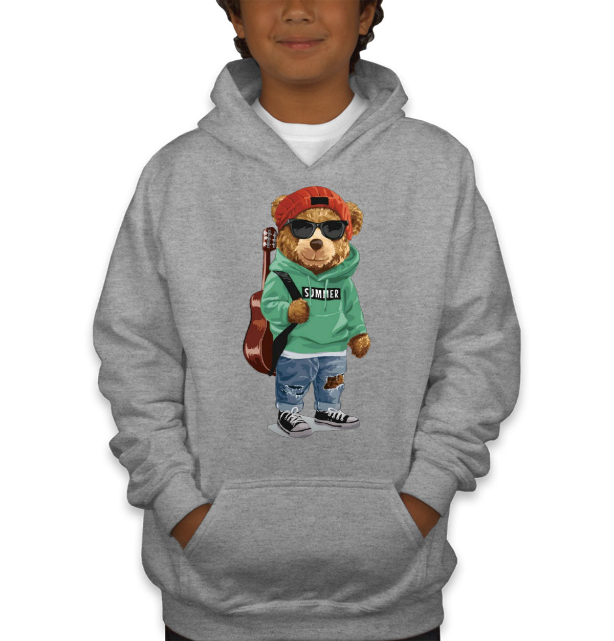 Teddy Bear Musician Youth Hoodie