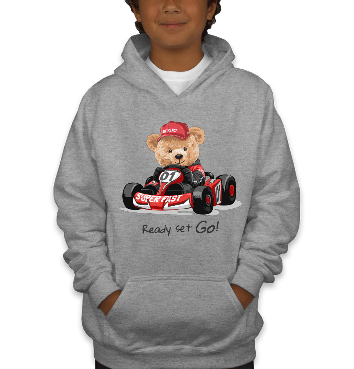 Teddy Bear Racer Youth Hoodie