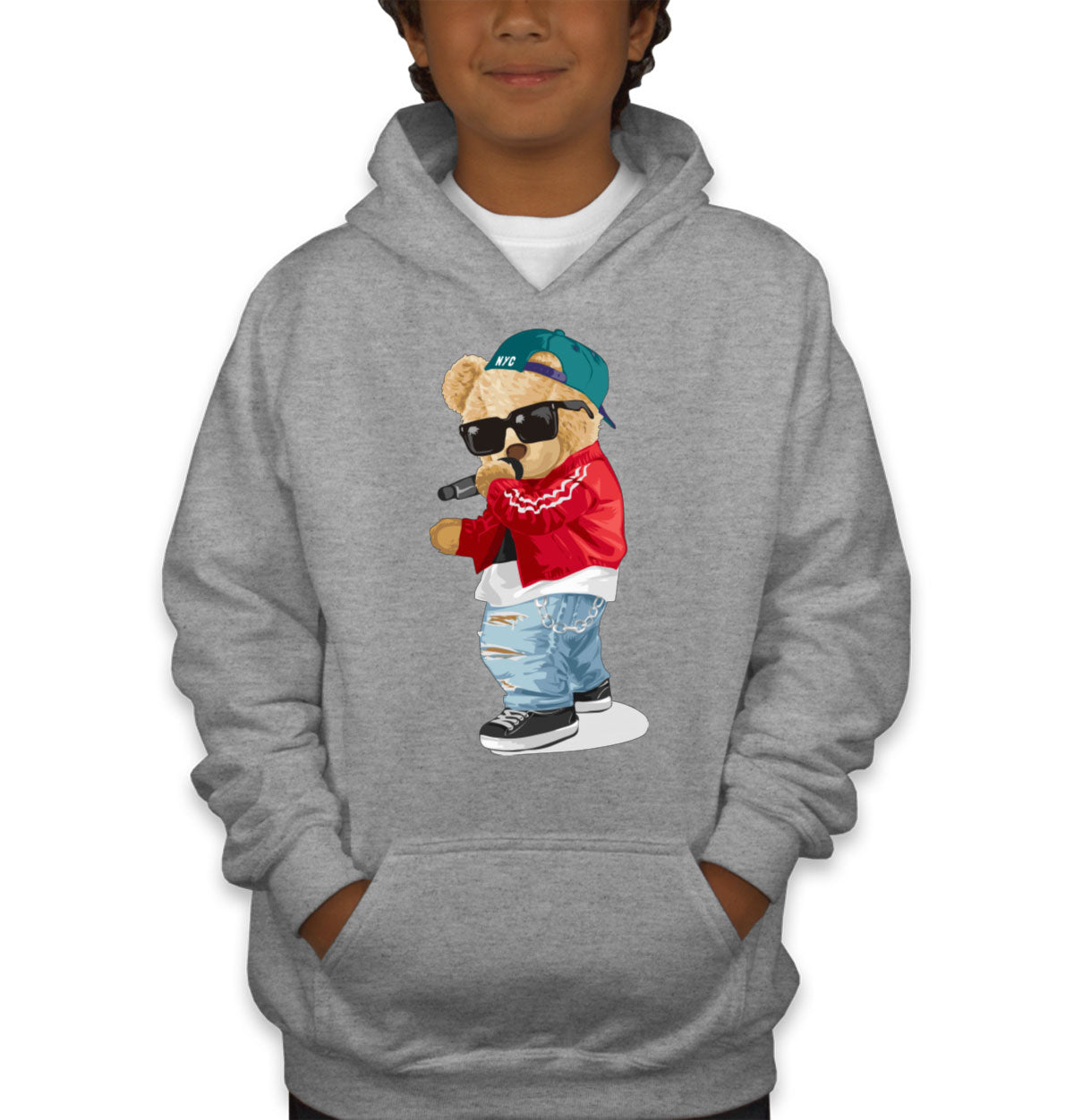 Teddy Bear Rapper Youth Hoodie