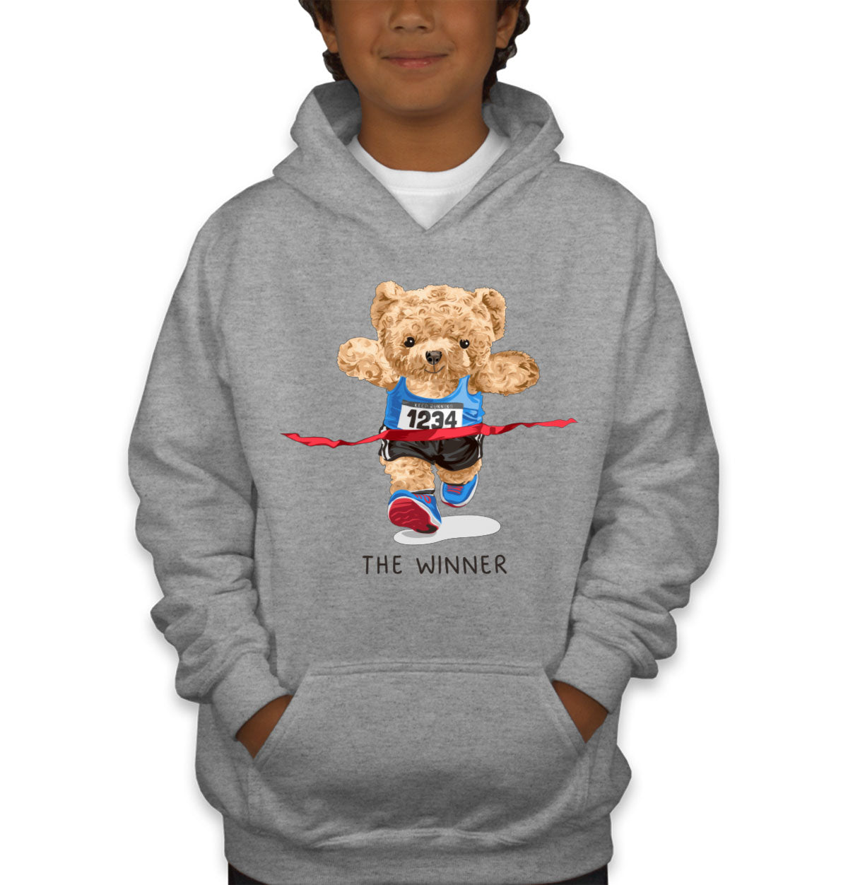 Teddy Bear Runner Youth Hoodie