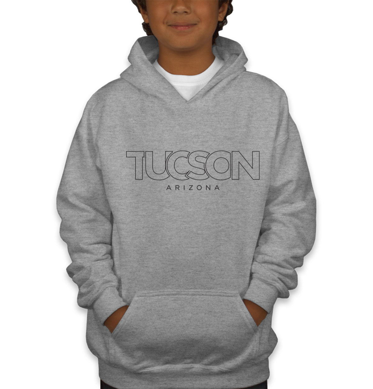 Tucson Arizona Outline Typography Youth Hoodie