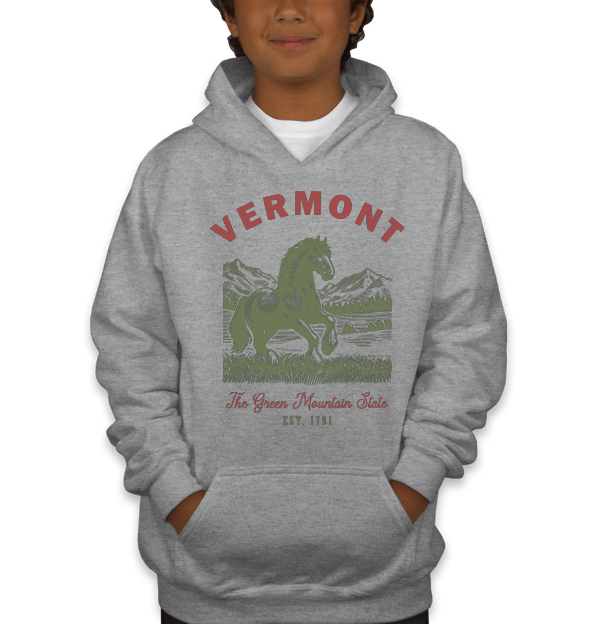 Vermont State Vintage Youth Hoodie
