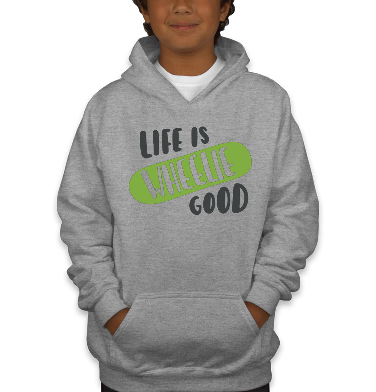 Life Is Wheelie Good Skateboard Youth Hoodie