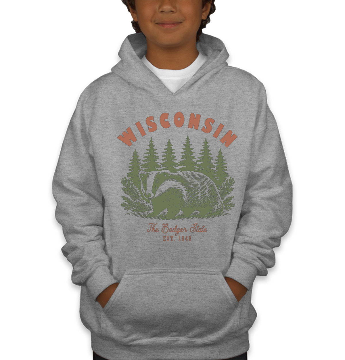 Wisconsin State Vintage Youth Hoodie