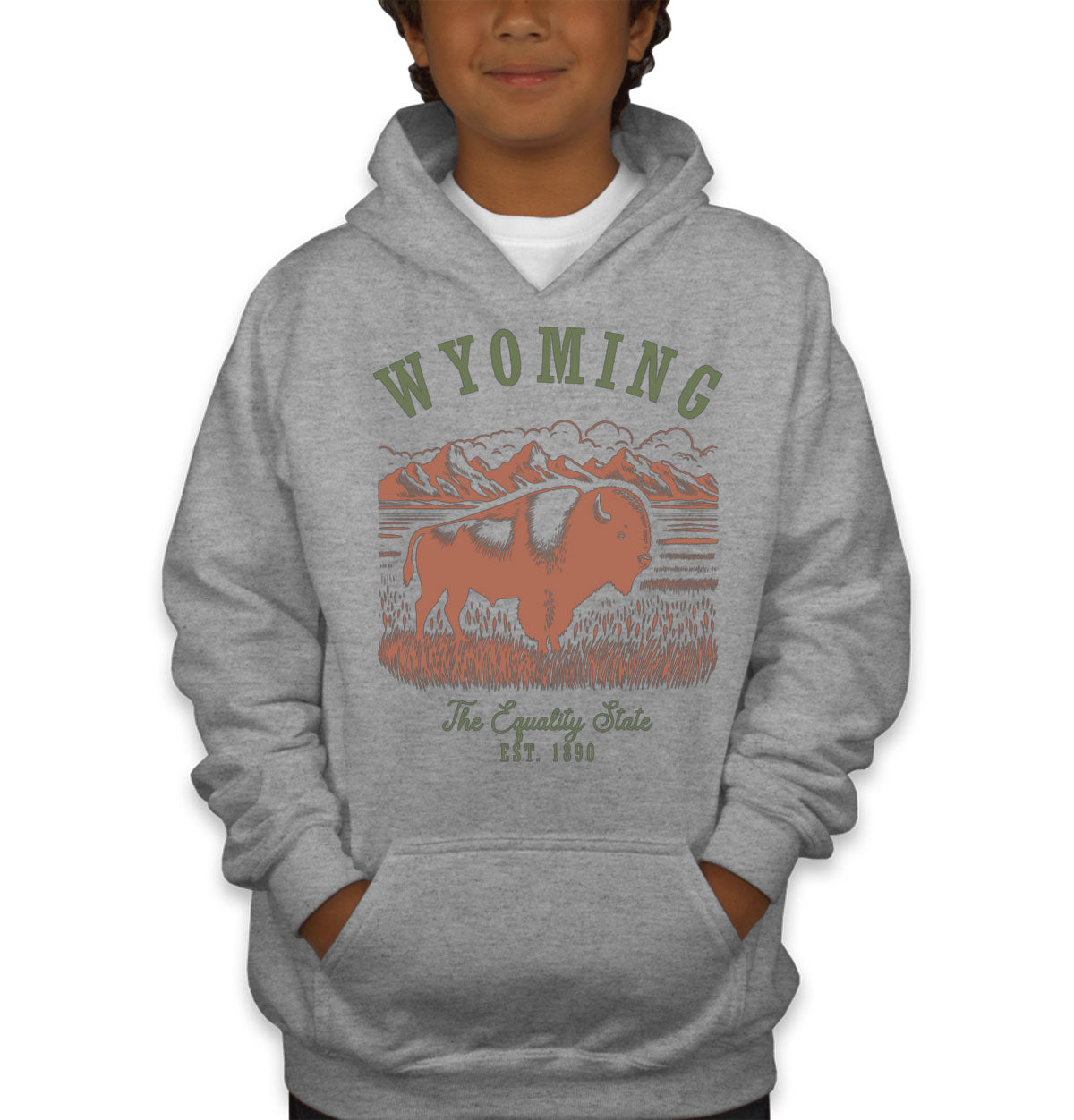 Wyoming State Vintage Youth Hoodie