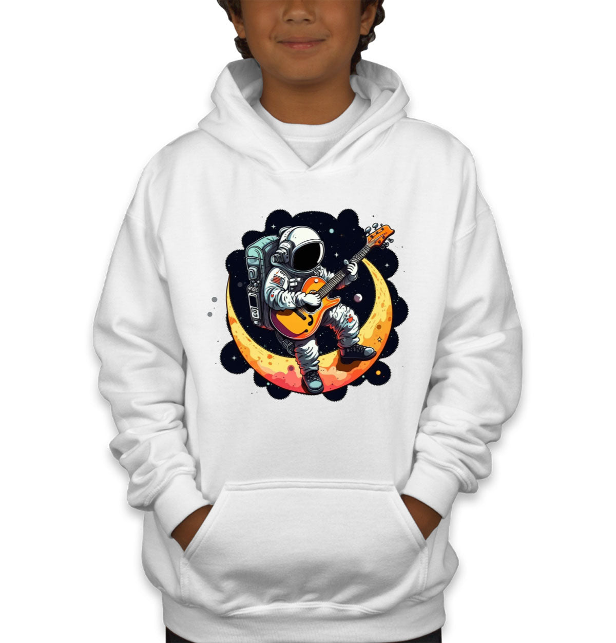 Astronaut Playing Guitar Youth Hoodie