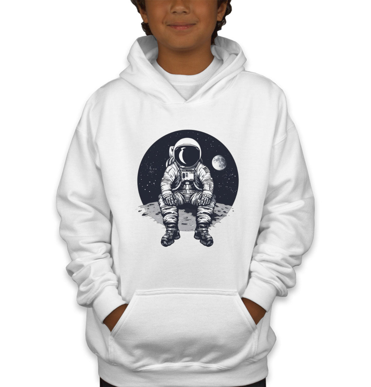 Astronaut Sitting On Moon Youth Hoodie