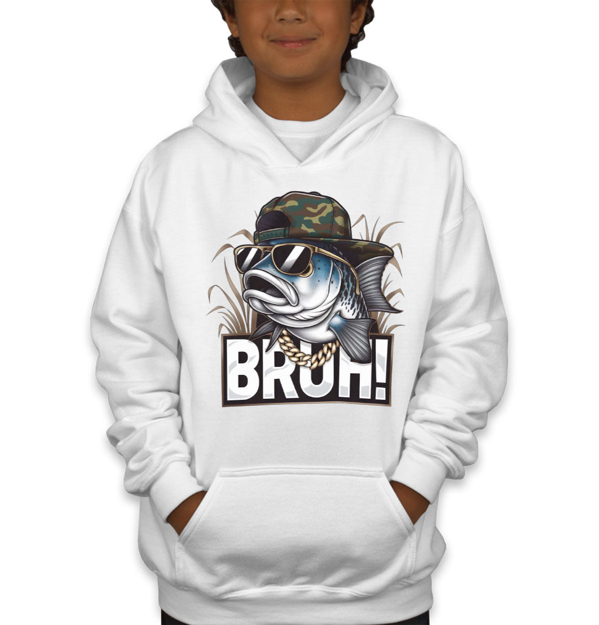 Funny Bass Fishing Youth Hoodie