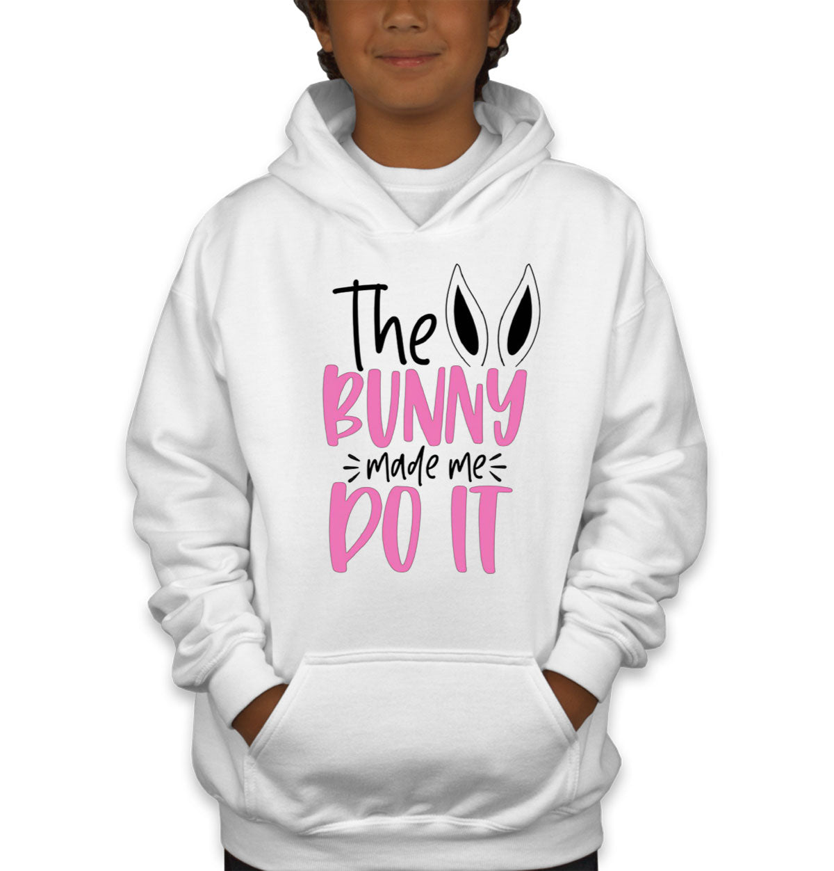 The Bunny Made Me Do It Easter Youth Hoodie