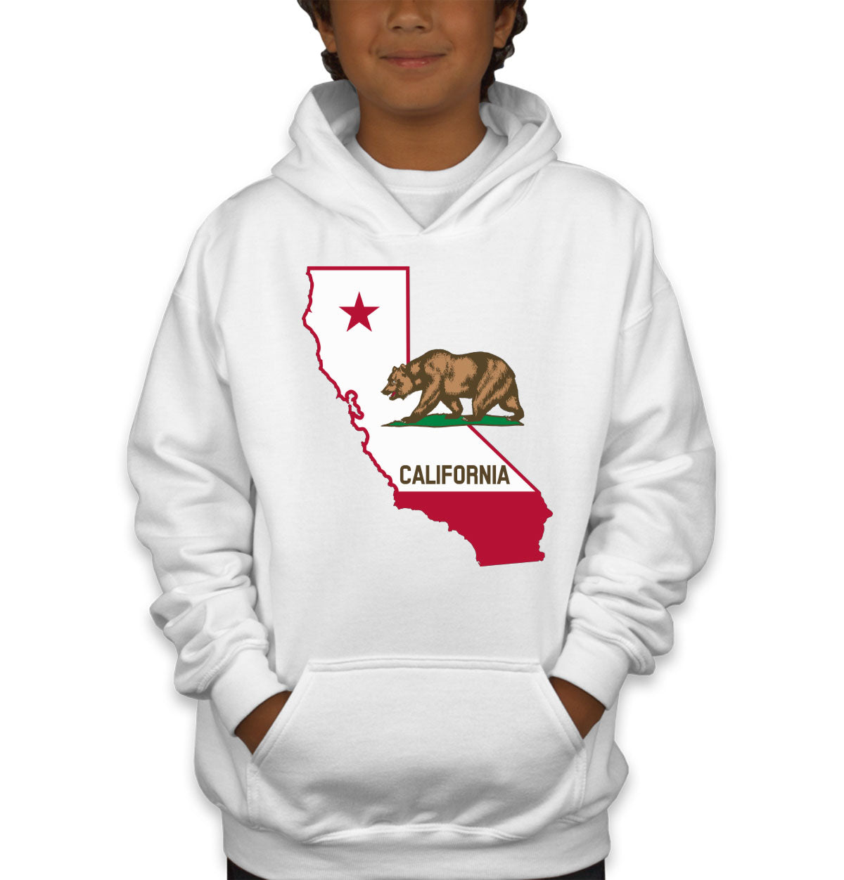 California State Flag Bear Youth Hoodie