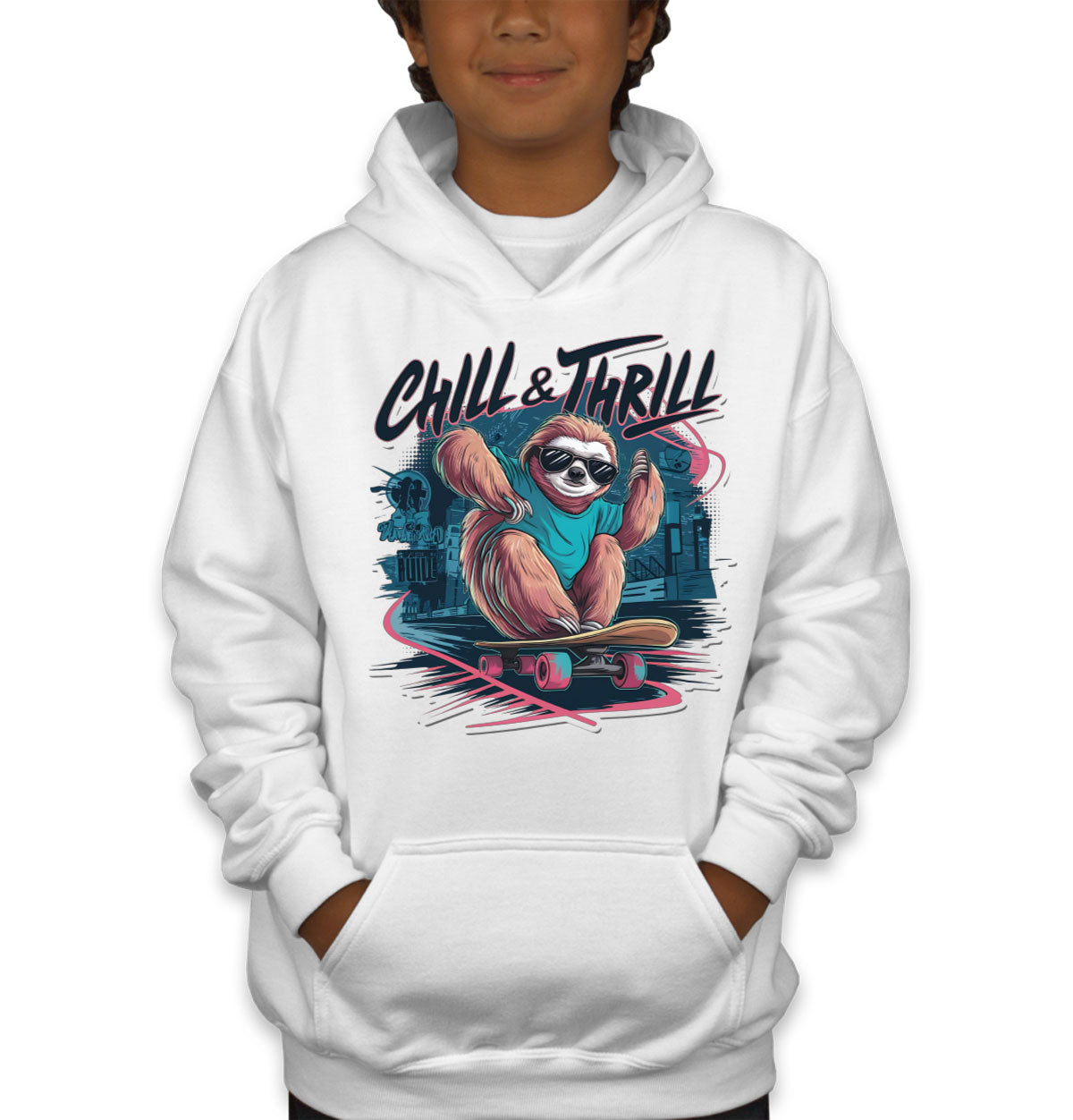 Chill And Thrill Sloth Youth Hoodie