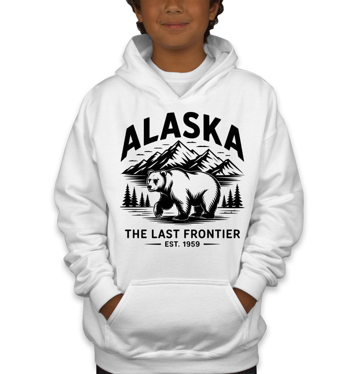Alaska Cityscape Illustration The Last Frontier Youth Hoodie