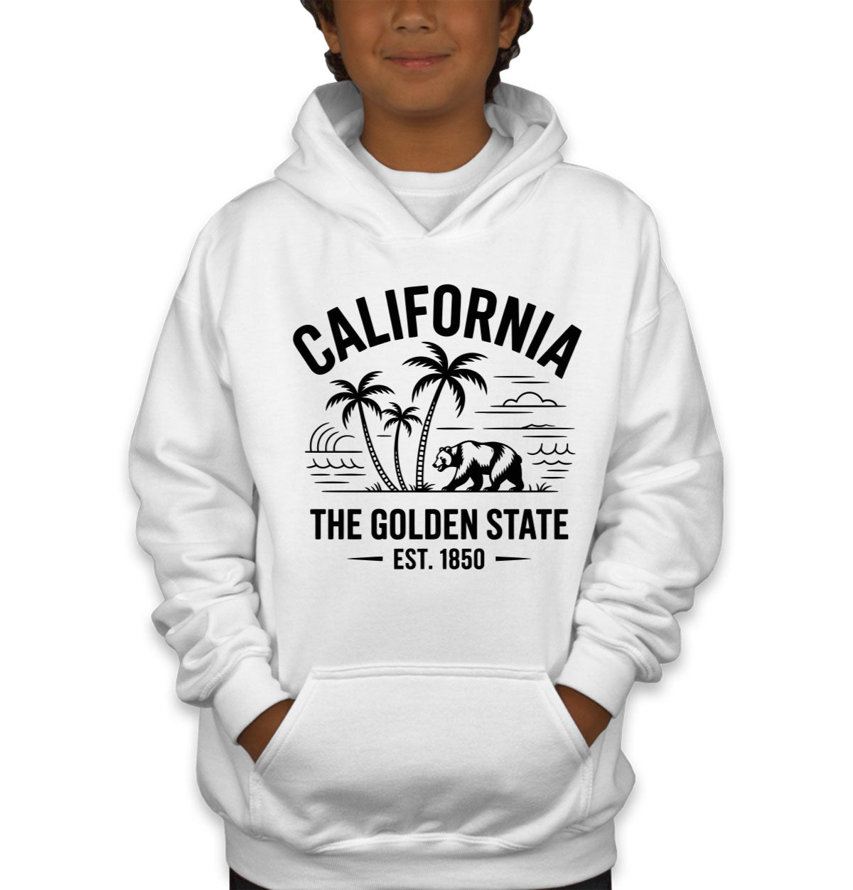 California Cityscape Illustration The Golden State Youth Hoodie