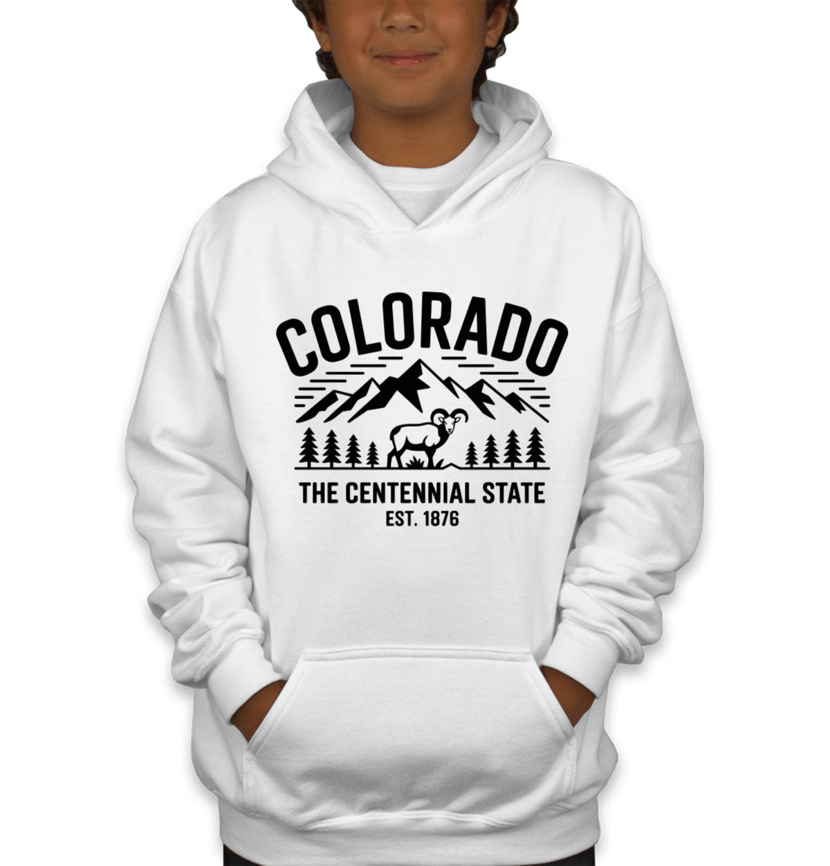 Colorado Cityscape Illustration The Centennial State Youth Hoodie