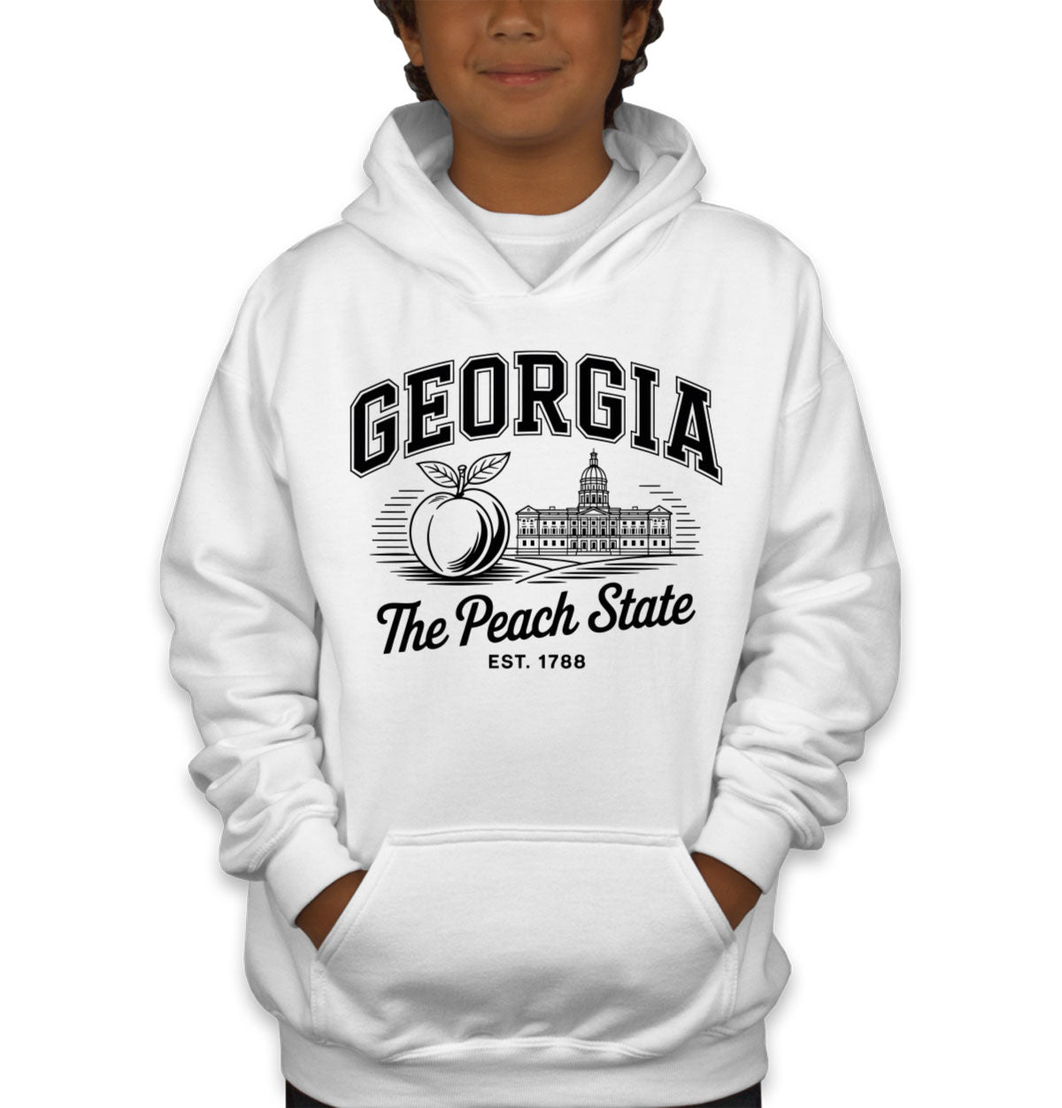 Georgia Cityscape Illustration The Peach State Youth Hoodie