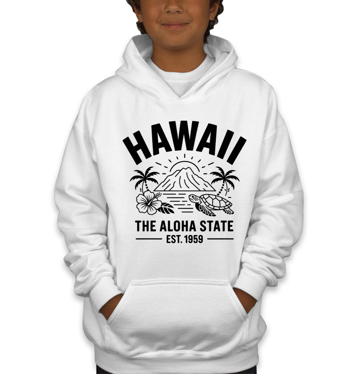 Hawaii Cityscape Illustration The Aloha State Youth Hoodie
