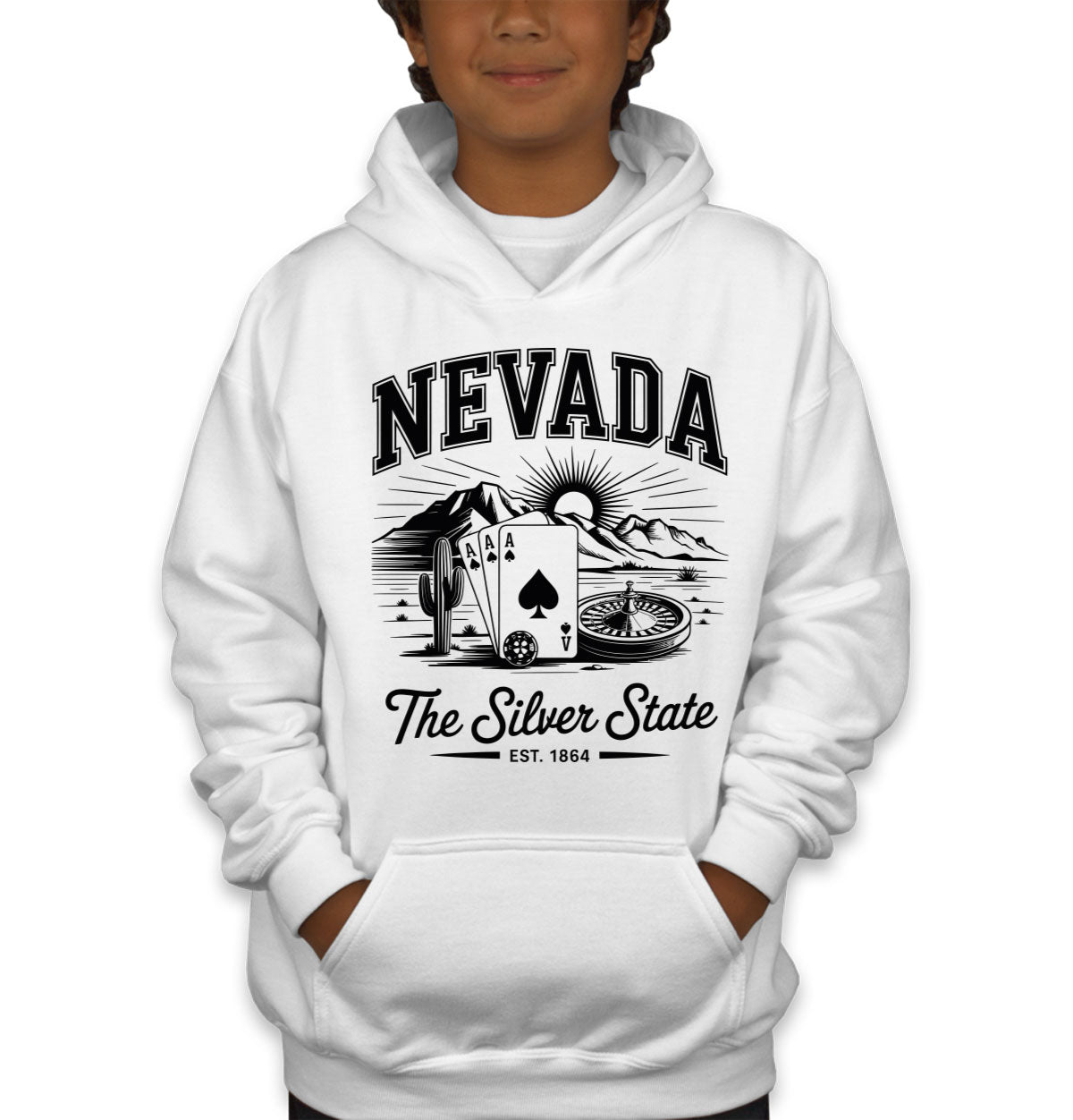Nevada Cityscape Illustration The Silver State Youth Hoodie