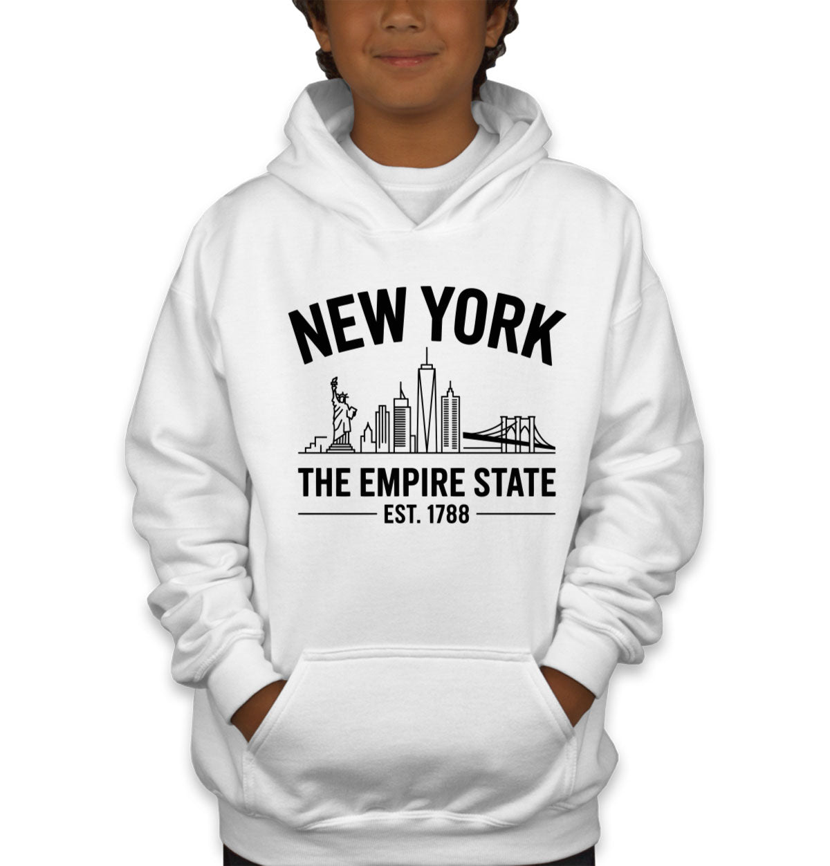 New York Cityscape Illustration The Empire State Youth Hoodie