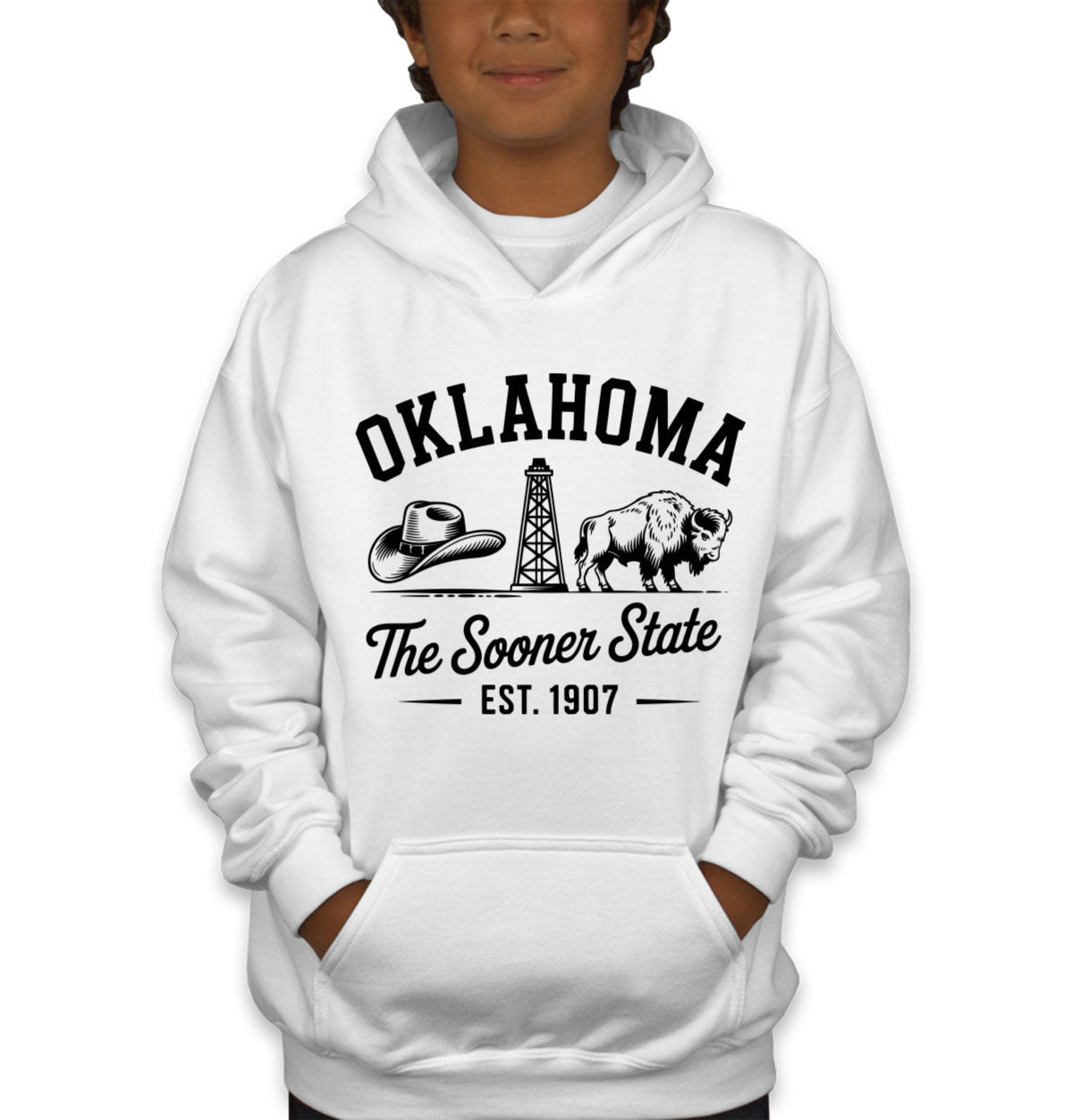 Oklahoma Cityscape Illustration The Sooner State Youth Hoodie