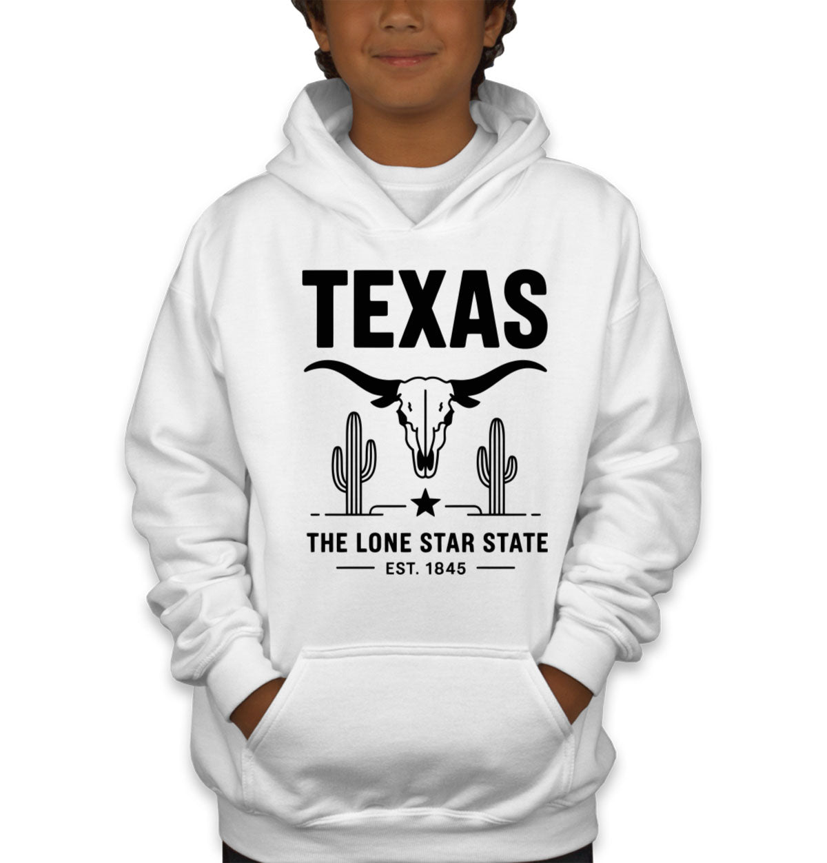 Texas Cityscape Illustration The Lone Star State Youth Hoodie