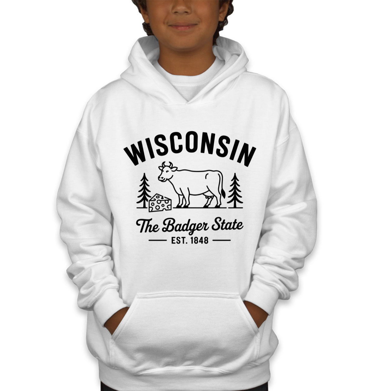 Wisconsin Cityscape Illustration The Badger State Youth Hoodie
