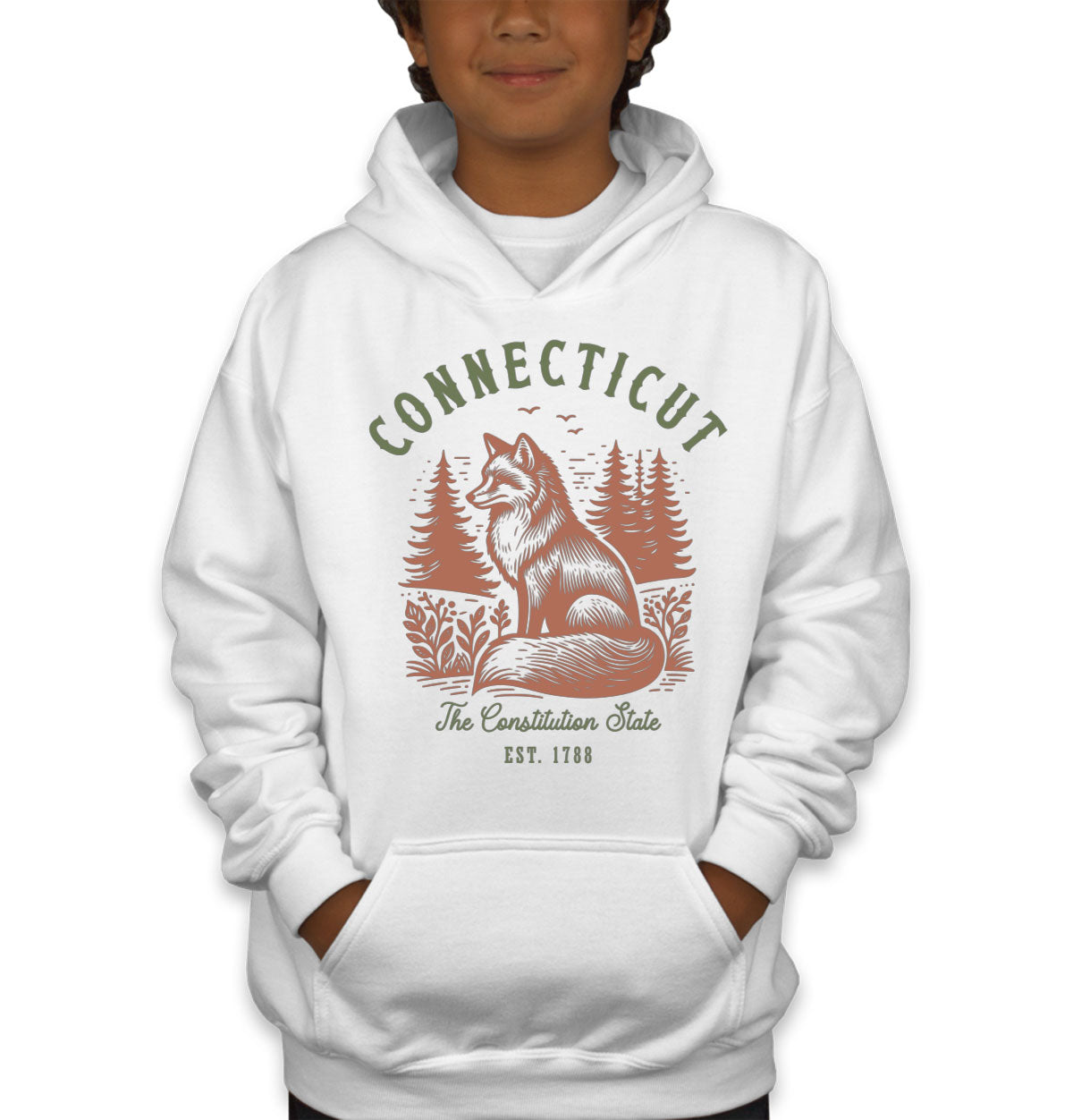 Connecticut State Vintage Youth Hoodie