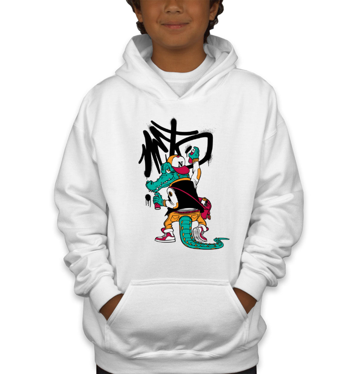 Crocodile Graffiti Youth Hoodie