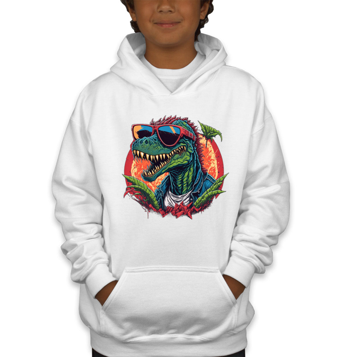 Colorful Dinosaur  Youth Hoodie