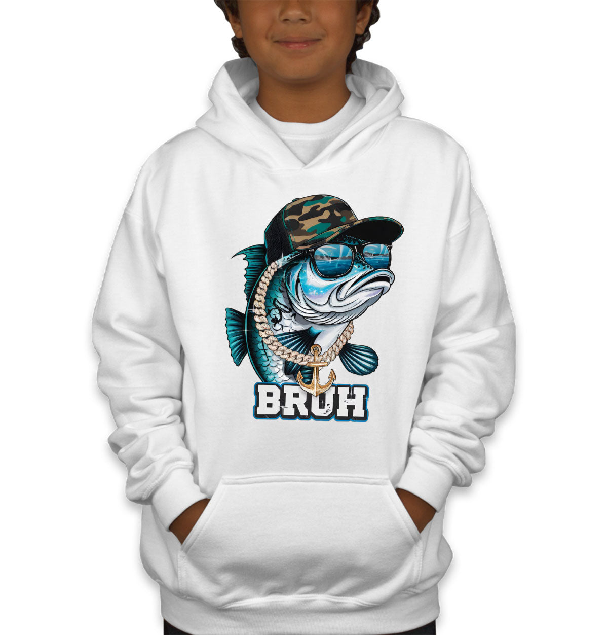 Funny Bass Fishing Youth Hoodie