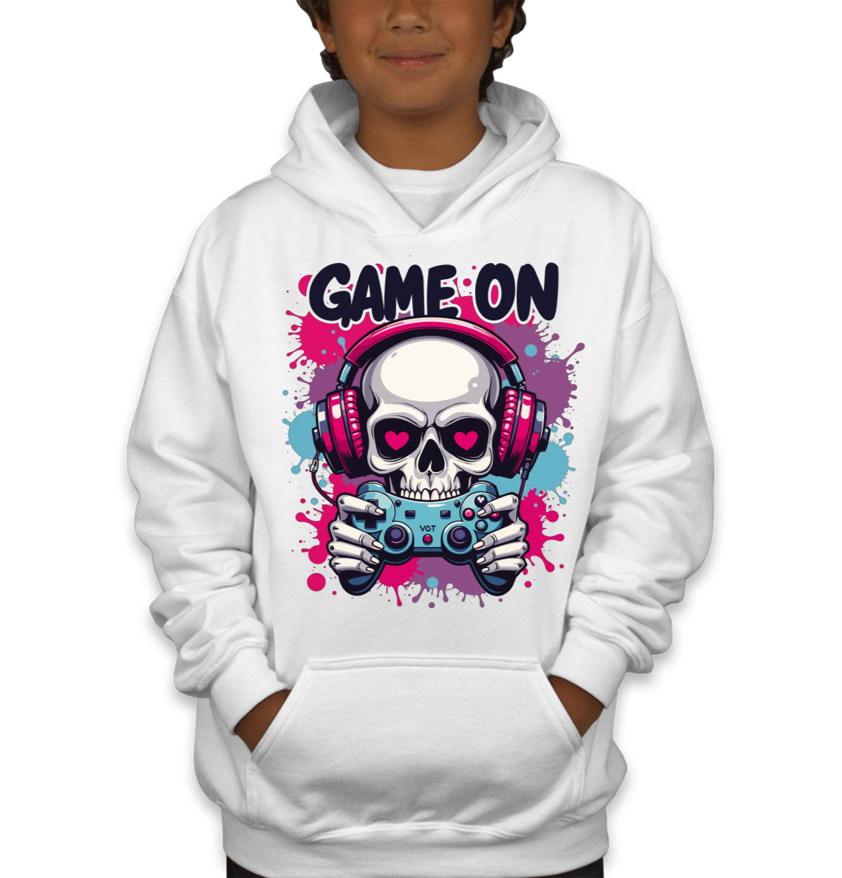 Game On Skull Youth Hoodie