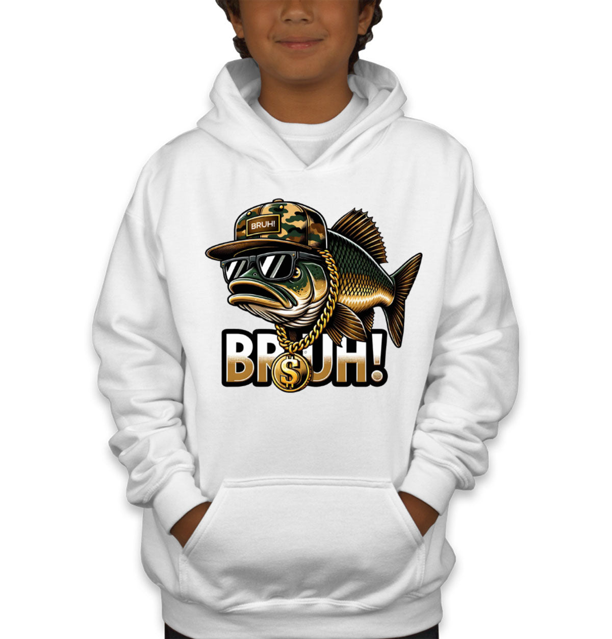 Funny Bass Fishing Youth Hoodie