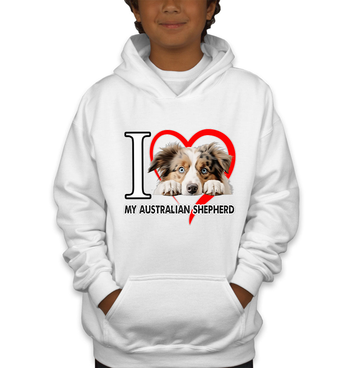 I Love My Australian Shepherd Dog Youth Hoodie