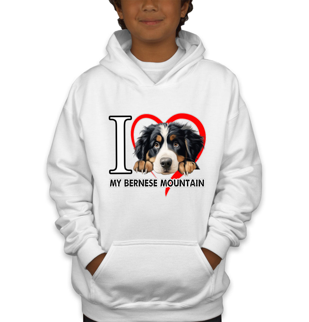 I Love My Bernese Mountain Dog Youth Hoodie