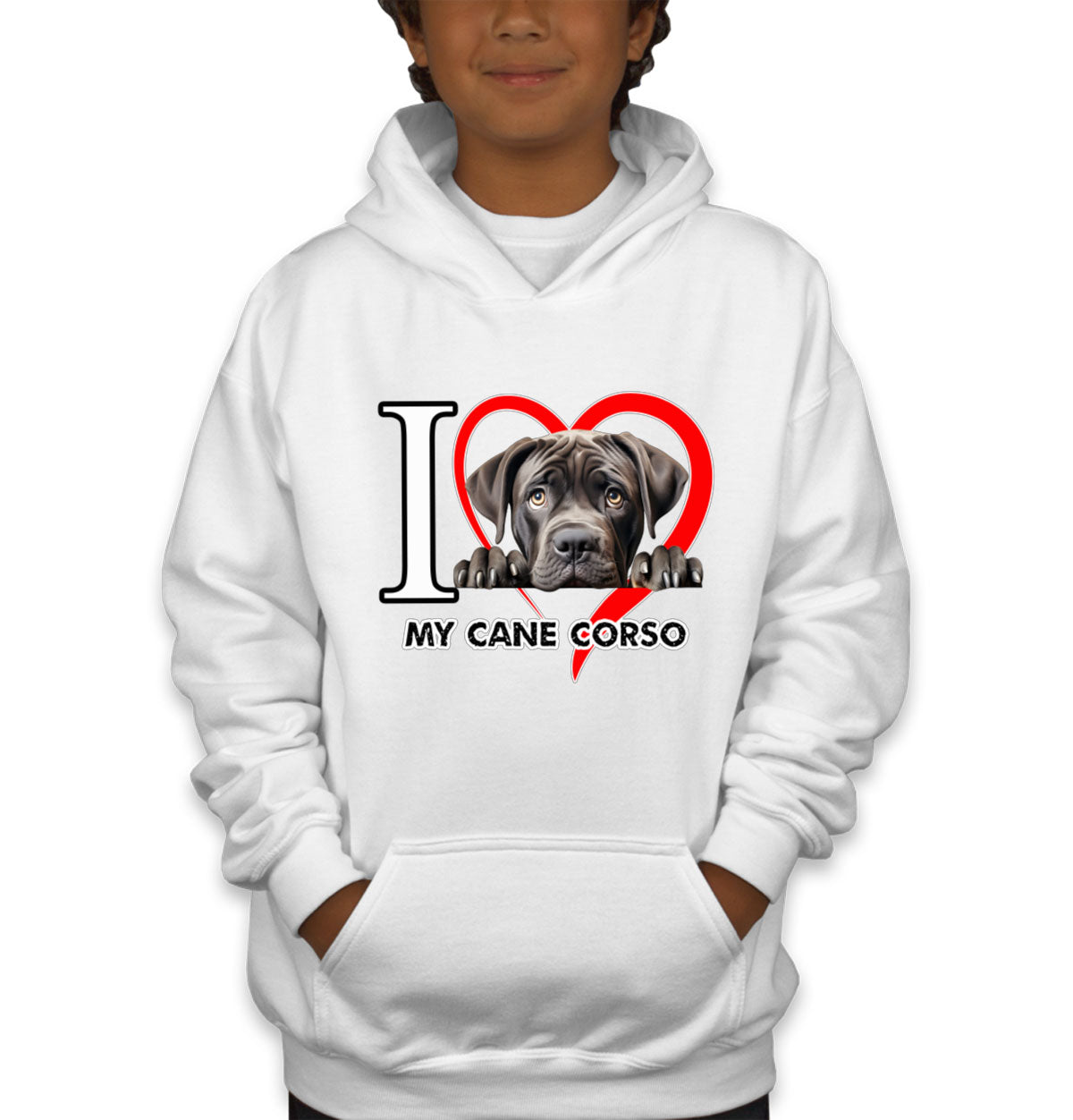 I Love My Cane Corso Dog Youth Hoodie