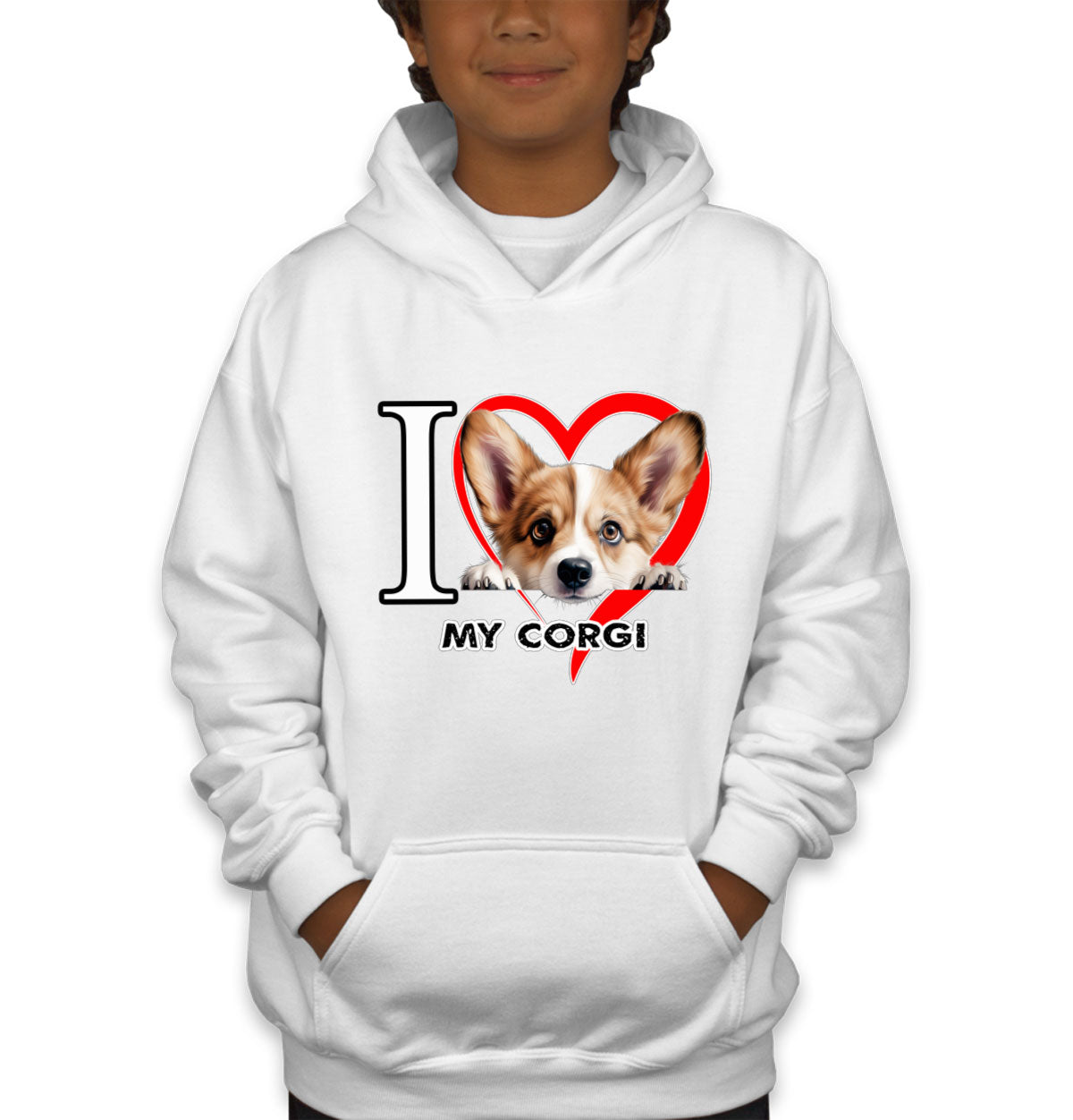 I Love My Corgi Dog Youth Hoodie