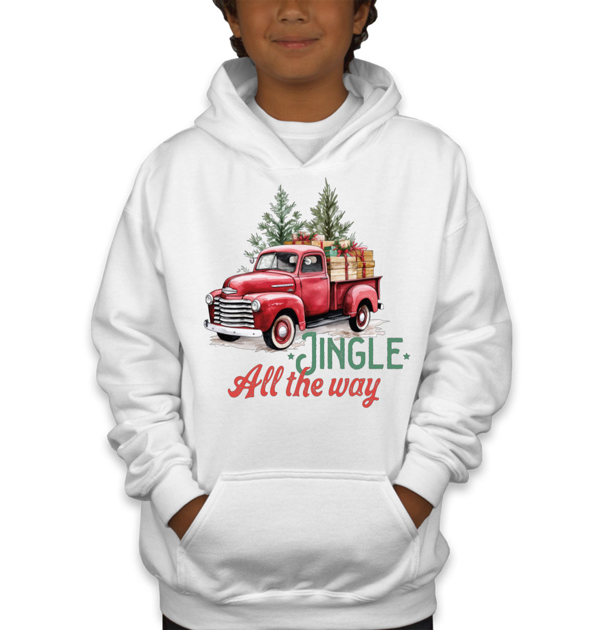 Jingle All the Way Christmas Youth Hoodie