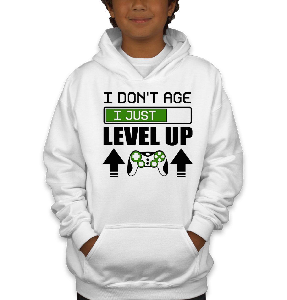 I Don't Age I Just Level Up Youth Hoodie